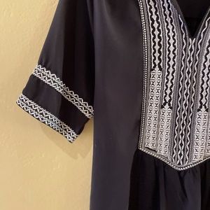 Embroidered black tunic